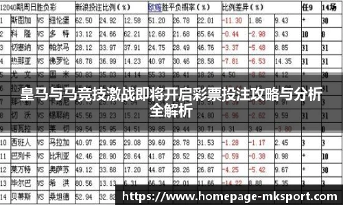 皇马与马竞技激战即将开启彩票投注攻略与分析全解析